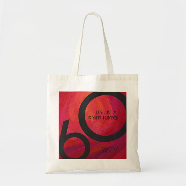 Red 60 Decade Birthday Tote Bag (Front)