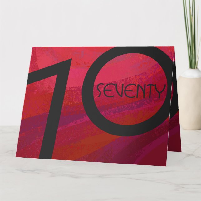 Red 70 Decade Birthday Card (Front)