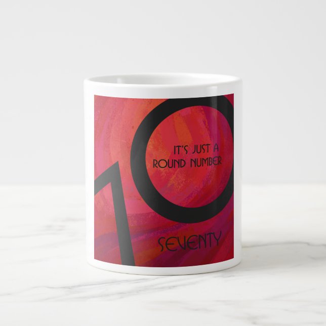 Red 70 Decade Birthday Large Coffee Mug (Front)
