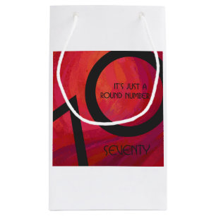 Red 70 Decade Birthday Small Gift Bag
