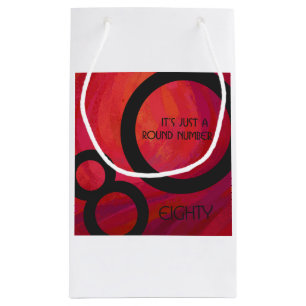 Red 80 Decade Birthday Small Gift Bag