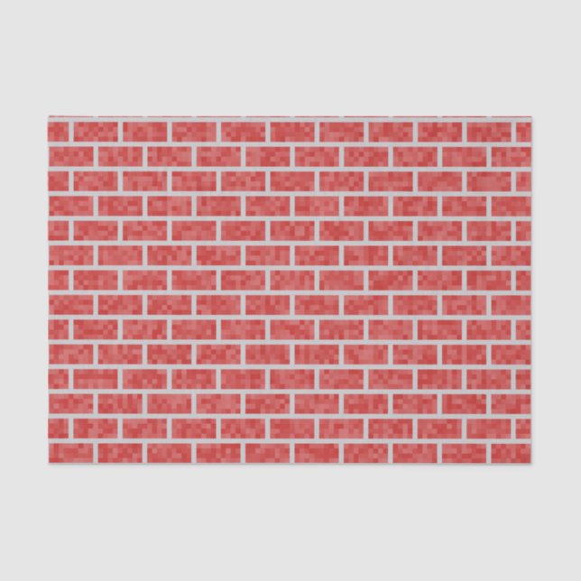 Red 8-Bit Computer Game Look Bricks Pattern Tissue Paper (Front)