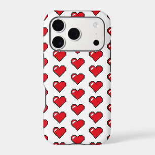 Red 8-Bit Pixel Heart Pattern