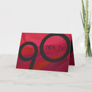 Red 90 Decade Birthday Card