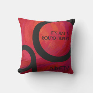 Red 90 Decade Birthday Cushion