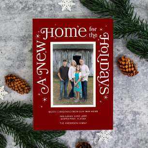 Red A New Home for the Holidays Photo Holiday Card