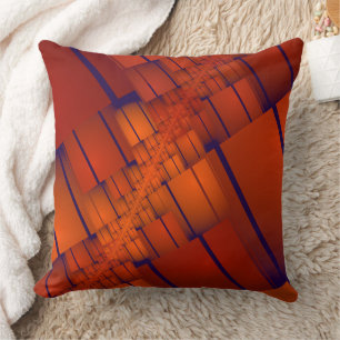 Red absract geometric fractal decoration cushion
