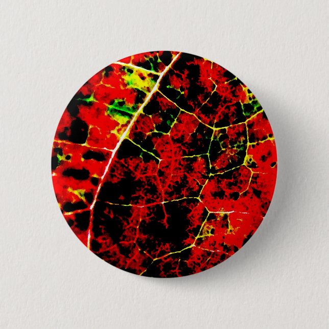 Red Abstact Art Button (Front)