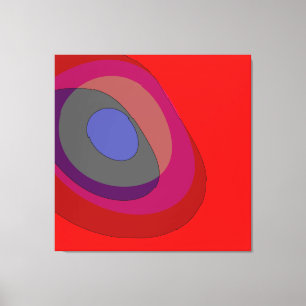 Red Abstract 714 - retro 1970's vibes Canvas Print