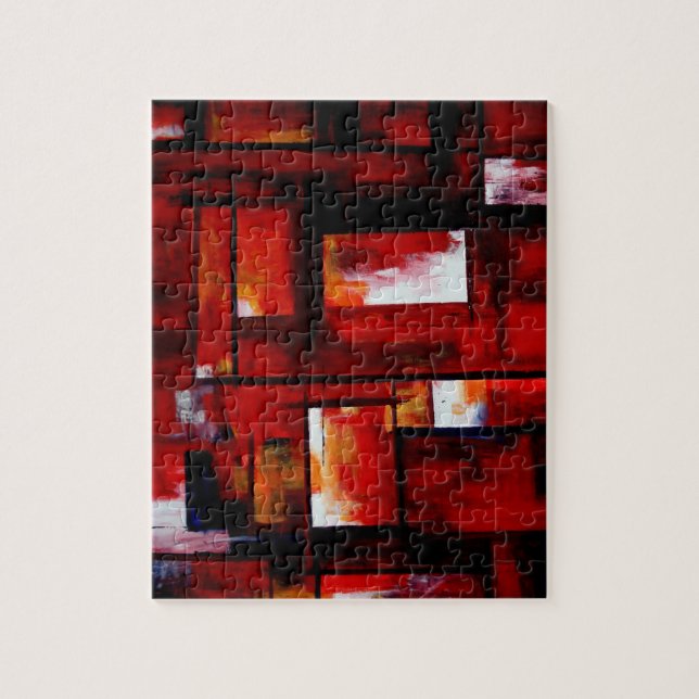 Red Abstract Art Original Creative Modern Jigsaw Puzzle (Vertical)