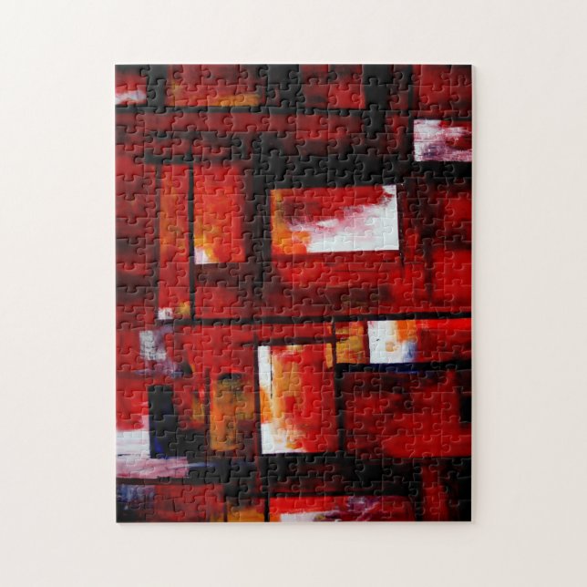 Red Abstract Art Original Creative Modern Jigsaw Puzzle (Vertical)
