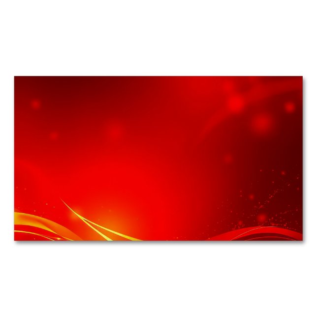 red abstract background magnetic business card (Front)