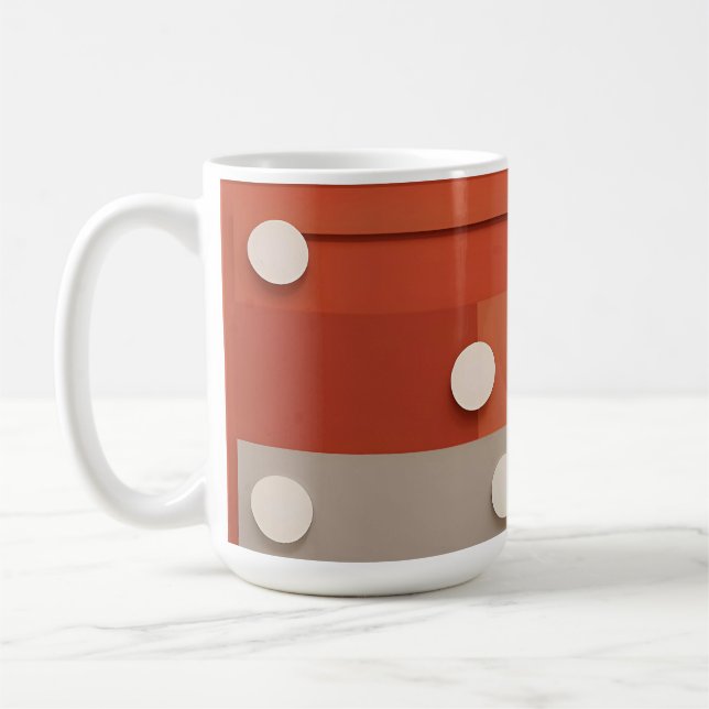 Red Abstract Design With Geometric Shapes Coffee Mug (Left)