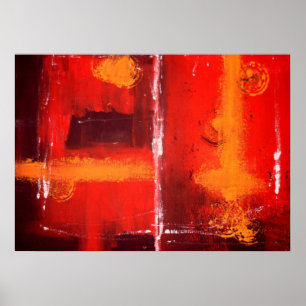 Red Abstract Expressionist Painting Print Poster