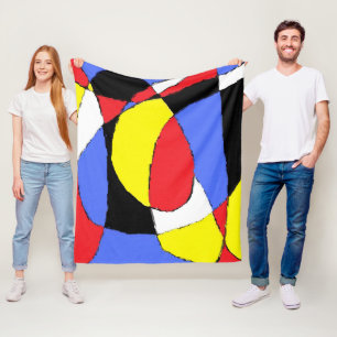 Red Abstract Fleece Blanket