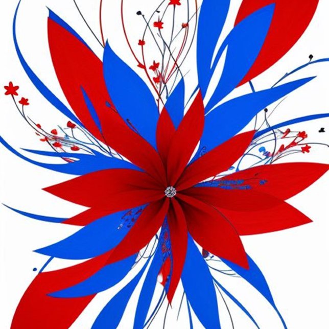 Red Abstract Flower  Cushion (Beautiful Abstract Flower Throw Pillow!)