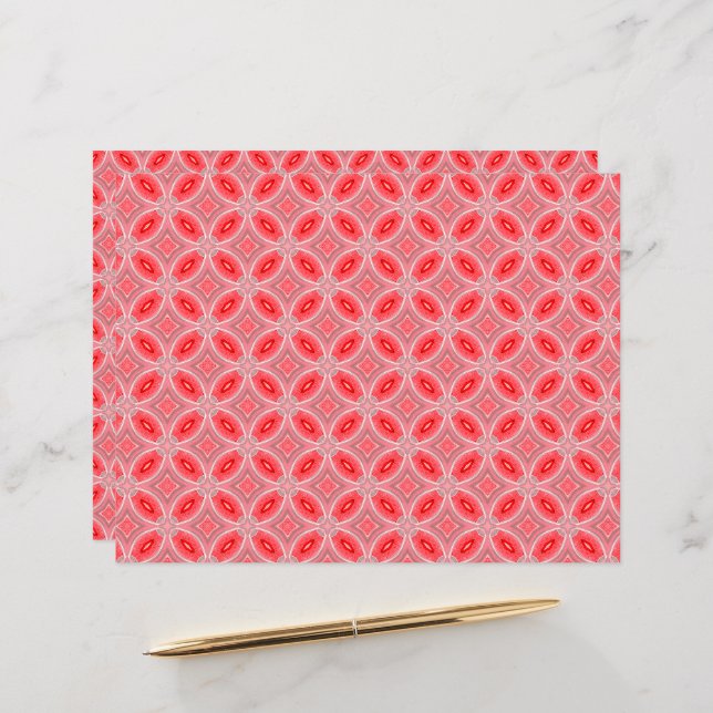 Red Abstract Flower Forms (Front/Back In Situ)