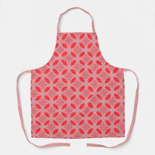 Red Abstract Flower Forms Apron