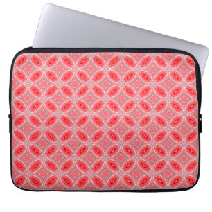 Red Abstract Flower Forms Pattern Laptop Sleeve