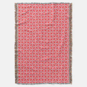 Red Abstract Flower Forms Pattern Throw Blanket