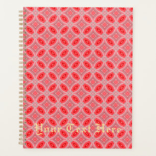 Red Abstract Flower Forms Planner