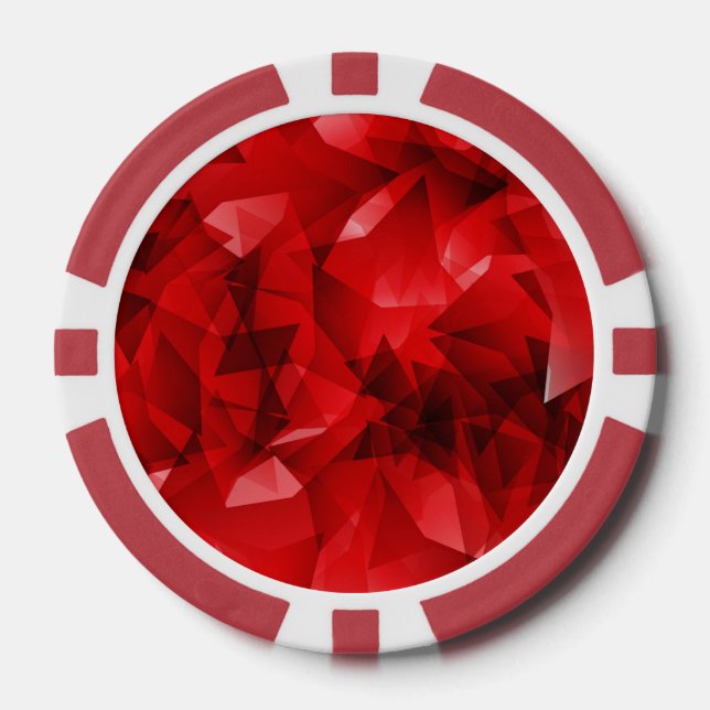 Red Abstract Geometric Background-51083 Poker Chips (Front)
