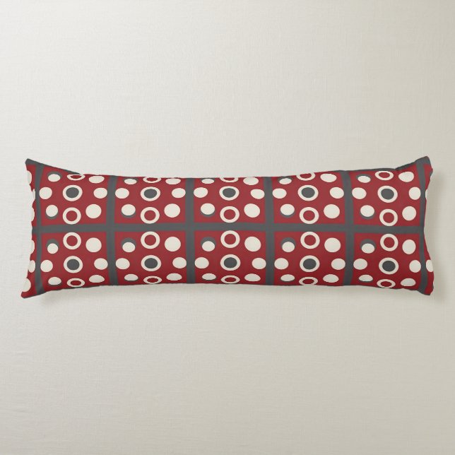 🌸 Red Abstract Geometric Cosy Home Style 🌸 Body Cushion (Front)