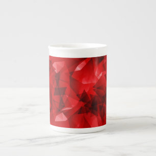 Red Abstract Geometric Crystal Background Bone China Mug