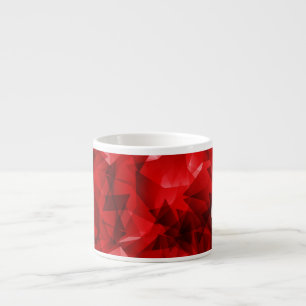 Red Abstract Geometric Crystal Background Espresso Cup