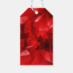 Red Abstract Geometric Crystal Background Gift Tags
