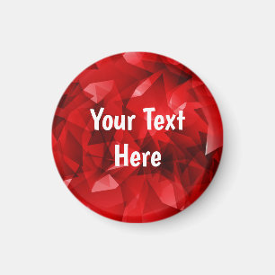 Red Abstract Geometric Crystal Background Magnet