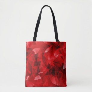 Red Abstract Geometric Crystal Background Tote Bag