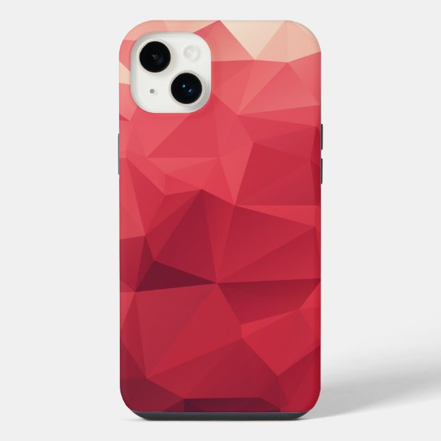 Red Abstract Geometric iPhone Case (Back)
