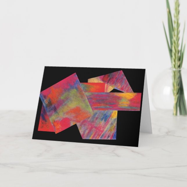 Red Abstract Greeting Card (Front)