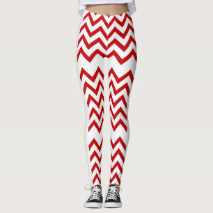 Red abstract jingle bells leggings