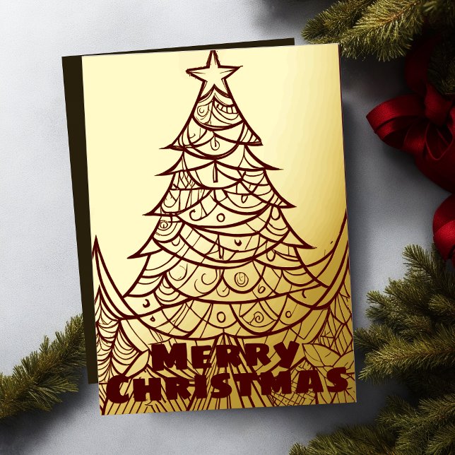 Red Abstract Merry Christmas Tree Illustration (Creator Uploaded)