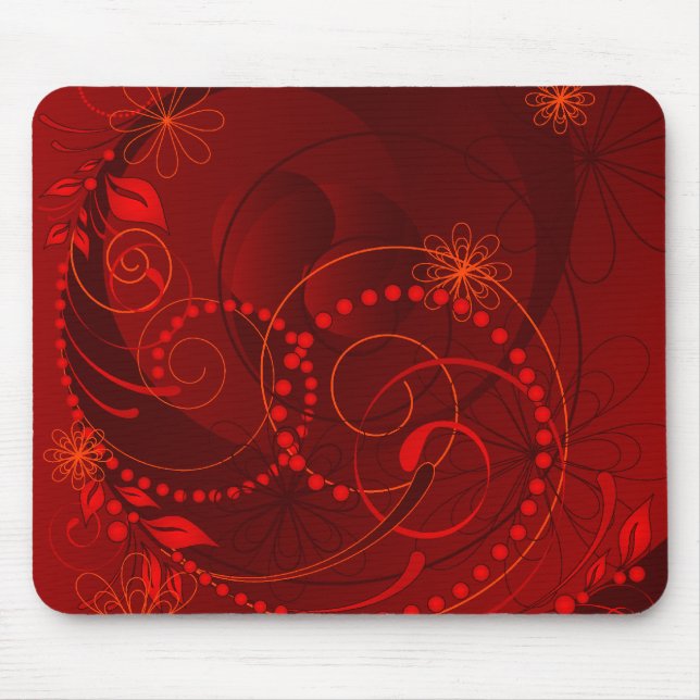 red abstract mouse pad (Front)