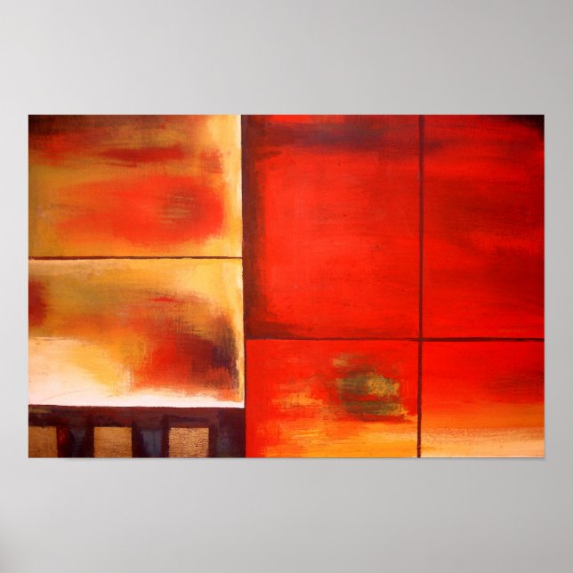 Red Abstract Painting Art Poster (Front)