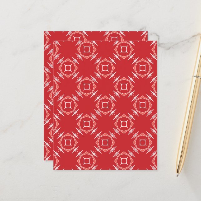 Red Abstract Pattern 28.0 Scrapbook Paper  (Front/Back In Situ)