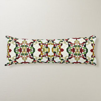 red abstract pattern body cushion
