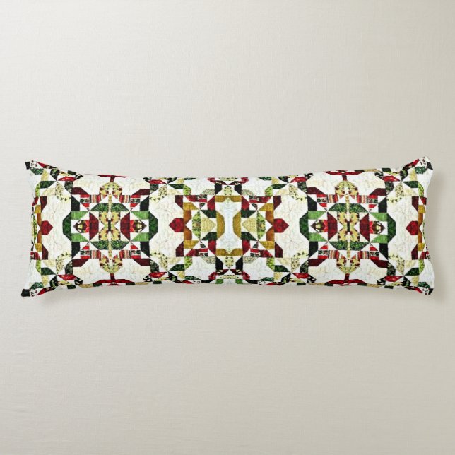 red abstract pattern body cushion (Front)