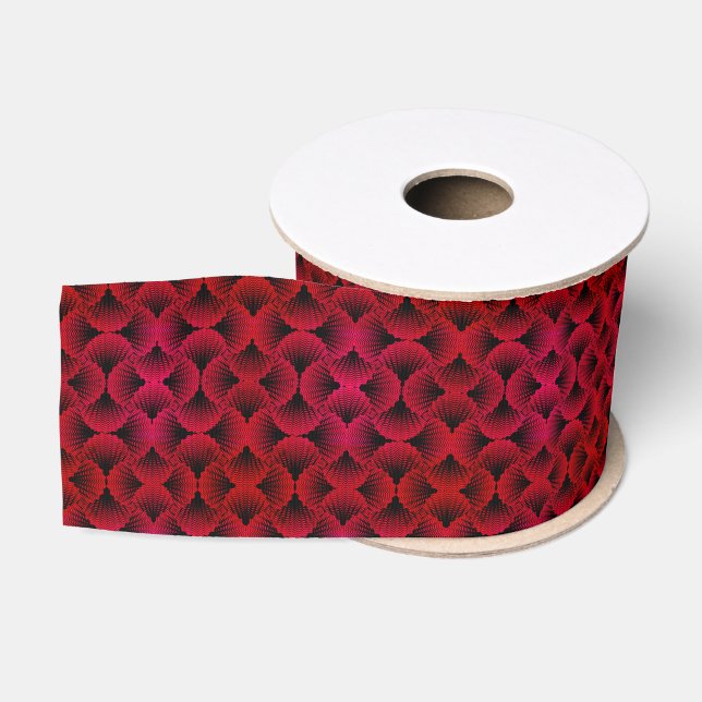 Red Abstract Pattern Grosgrain Ribbon (Spool)