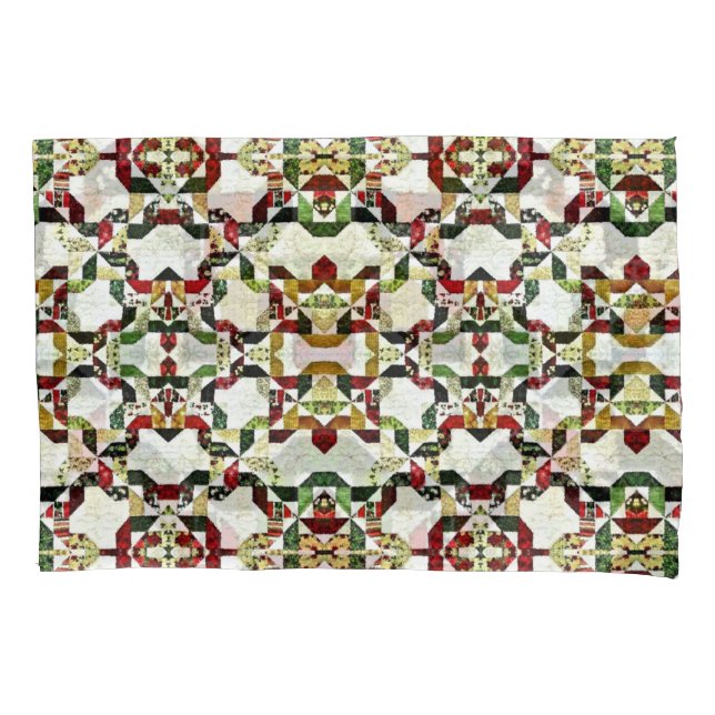 red abstract pattern pillowcase (Front)