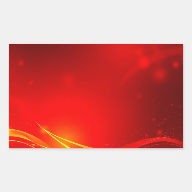 Red abstract rectangular sticker (Front)