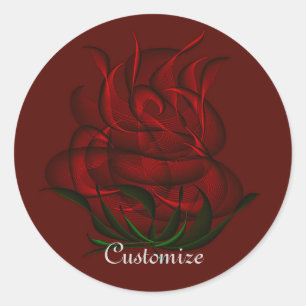Red Abstract Red Rose Stickers