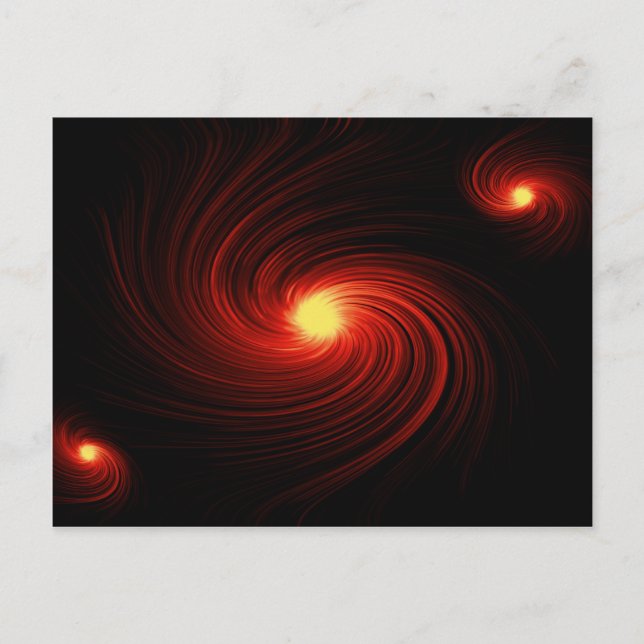 Red abstract swirl postcard (Front)