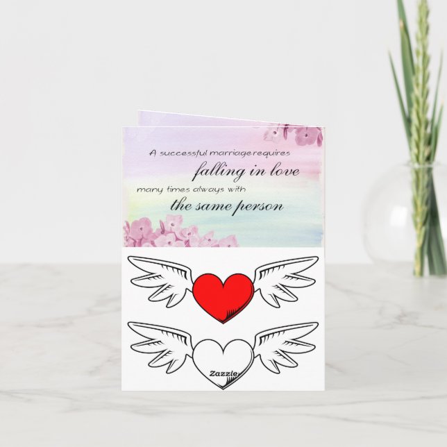 Red Abstract Symbol Thank You Card (Back)