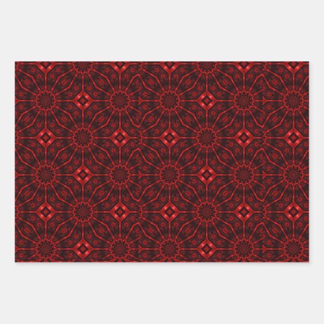 Red Abstract  Wrapping Paper Sheet (Front)
