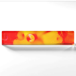 Red abstraction nameplate