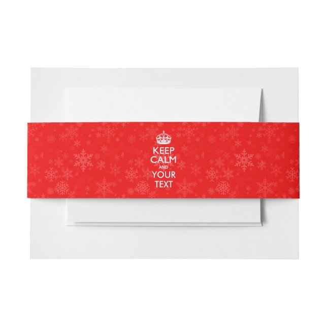 Red Accent KEEP CALM AND Your Creative Text Invitation Belly Band (Front Example)